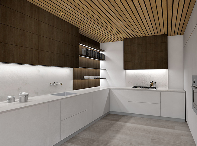 Progettazione appartamento, vista della cucina, architetto online StudioExnovo Roma