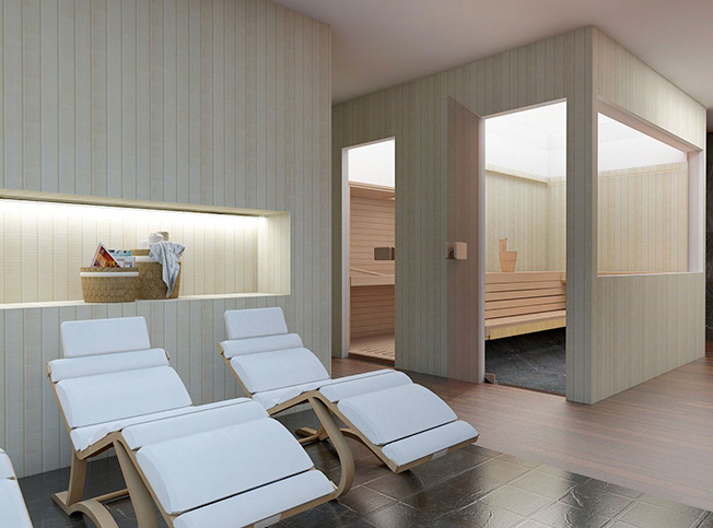 Zona spa con sauna villa, architetto online StudioExnovo Roma