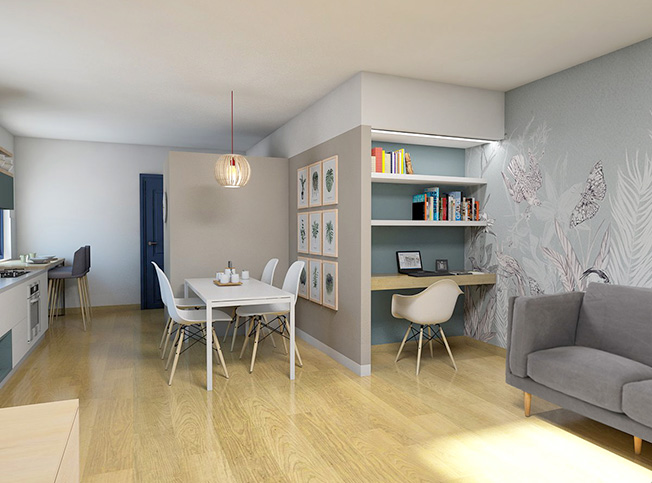 Zona living appartamento, architetto online StudioExnovo Roma