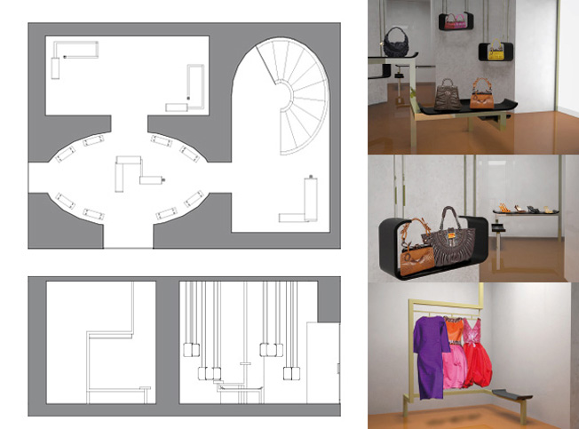 Progettazione espositore accessori, Architetto online StudioExNovo Roma