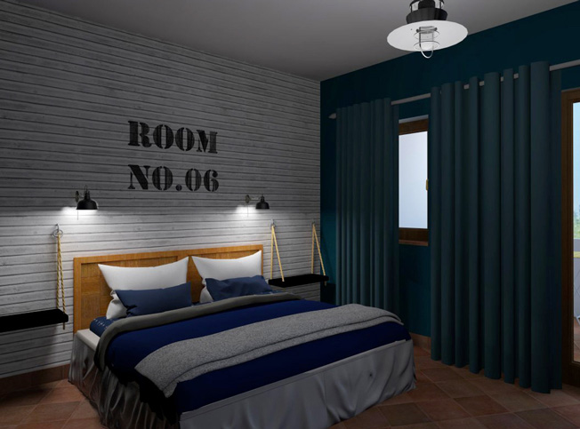 Progetto stanza hotel, Architetto online StudioExnovo Roma