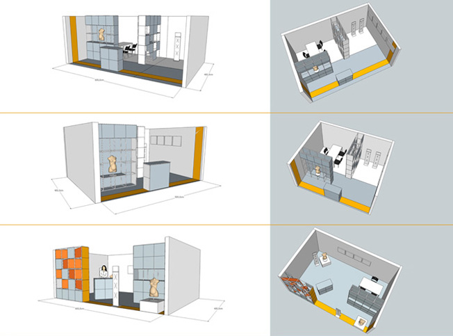 Progetto stand modulare, Architetto Ornella Vaudo StudioExNovo Roma