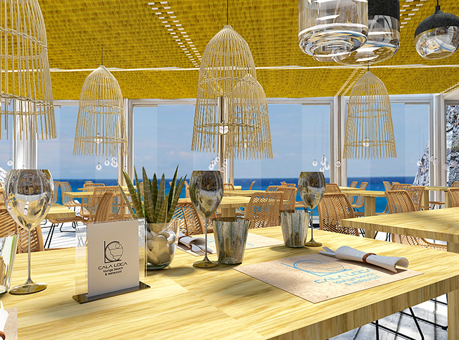 Progetto stabilimento balneare, allestimento ristorante, architetto online StudioExnovo Roma