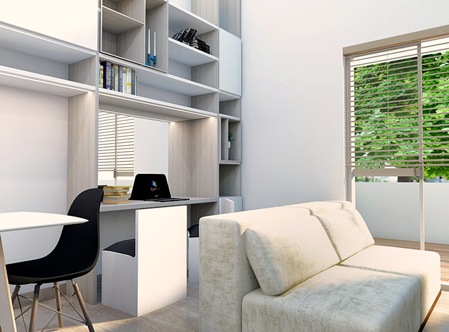 Zona living bilocale, architetto online StudioExnovo Roma