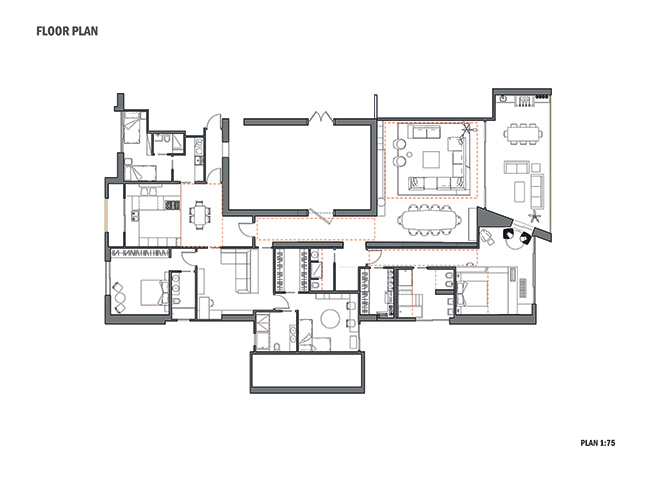 Planimetria arredata casa al mare, architetto online StudioExnovo Roma