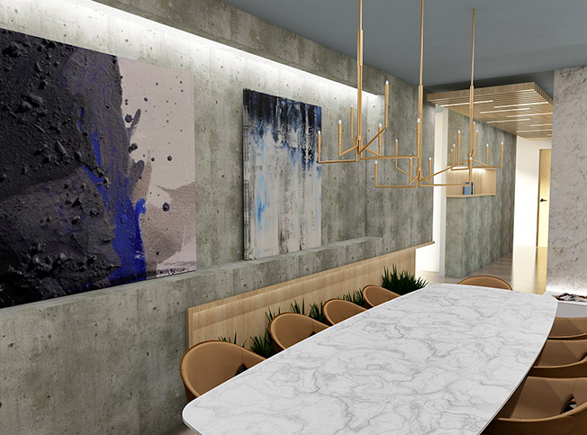 Tavolo soggiorno casa al mare, architetto online StudioExnovo Roma