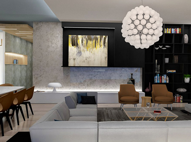 Zona living casa al mare, architetto online StudioExnovo Roma