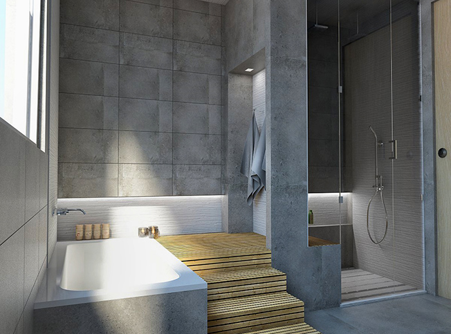 Vasca con scalini, architetto online StudioExnovo Roma