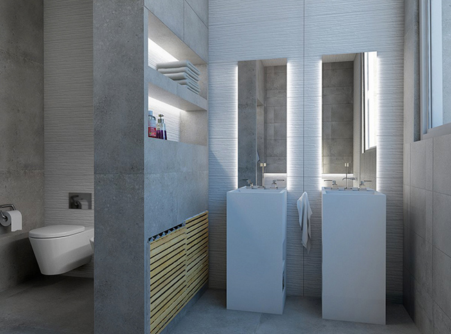 Bagno moderno casa al mare, architetto online StudioExnovo Roma