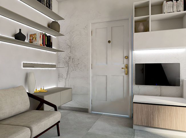 open space moderno piccolo, architetto online StudioExnovo Roma