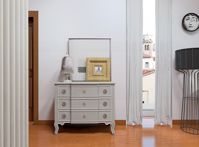 arredo soggiorno shabby chic, architetto online StudioExnovo Roma