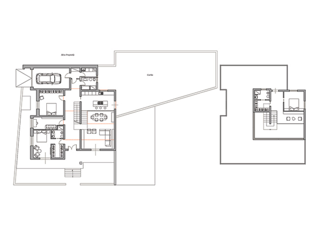 Planimetria progetto villa, ingresso con scale,, architetto online StudioExnovo Roma