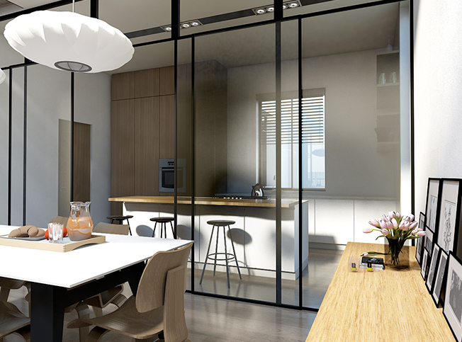 Progettazione villa, zona giorno, architetto online StudioExnovo Roma