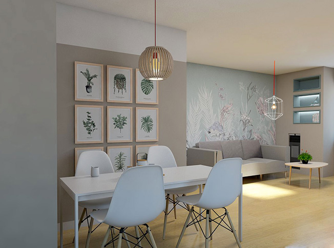 Zona giorno appartamento, architetto online StudioExnovo Roma