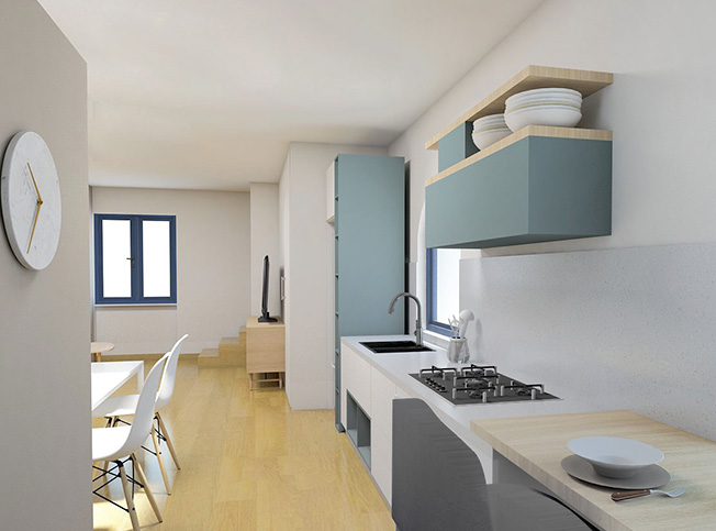 Cucina appartamento, architetto online StudioExnovo Roma